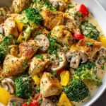 Cremige Low Carb Hähnchen Gemüse Pfanne – Gesund & Lecker!