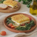 Gebackener Feta Rucolasalat mit Cherrytomaten