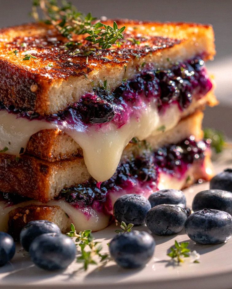 Knuspriger Blaubeer Grilled Cheese: Süß-salzige Gaumenfreude