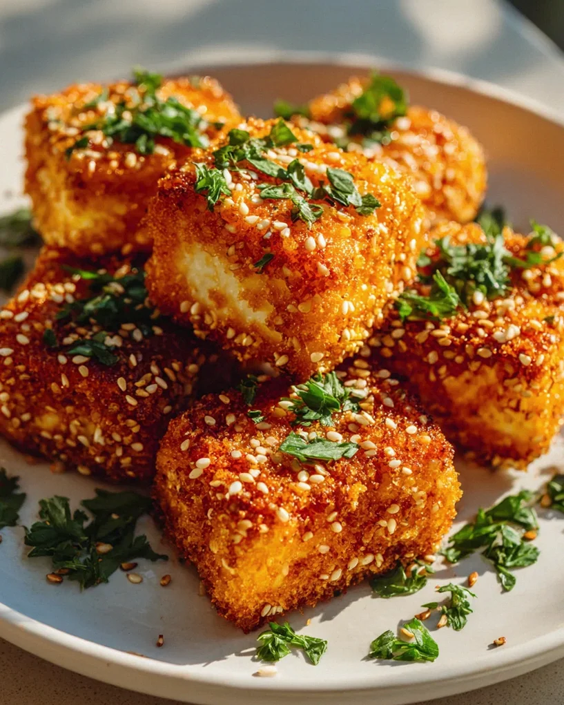 Knuspriger Feta mit Sesam aus der Heißluftfritteuse – Aromatisch!