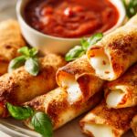 Leckere Pizza Roll Breadsticks: Mozzarella & Tomatensauce!