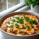 Low Carb Cheeseburger Auflauf mit Rinderhack – Einfach lecker!