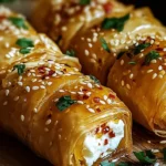 Ofen-gebackene Feta-Rollen mit Chili-Honig