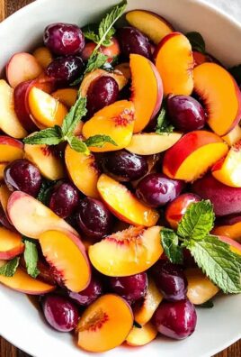 Steinfrüchte Salat mit Vanille-Honig-Sirup